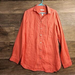 Malvin Coral Chic Button-Down 100% Linen Shirt